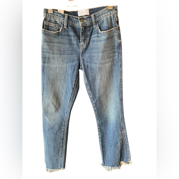 🆕Current Elliot The Fan Kick Jeans Frayed Flared Bottoms • Brush Color • Size 26 - Picture 2 of 5